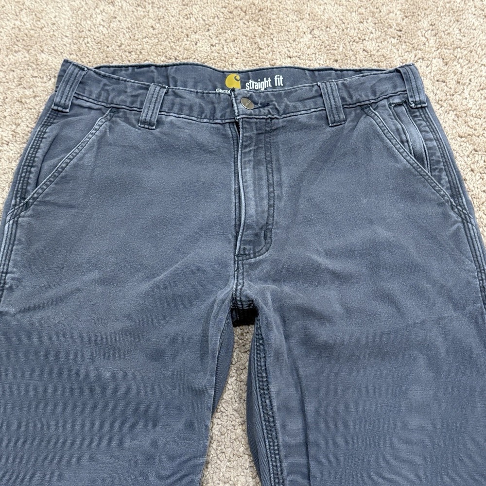 Carhartt Carpenter Pants Men's 32x33 Gray Workwear Straight Fit 102821-029 - Picture 4 of 8